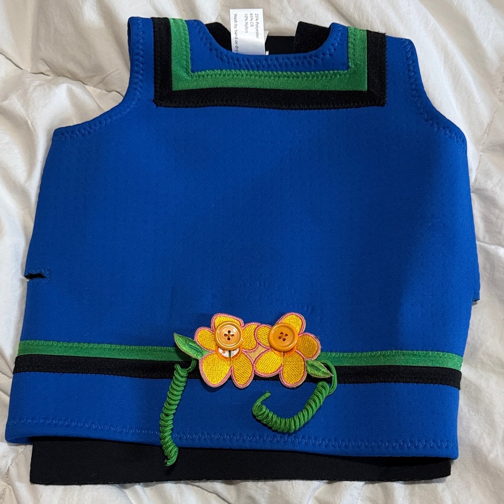 Abilitations Blue and Green Kids Sensory Pressure Vest with Floral Design